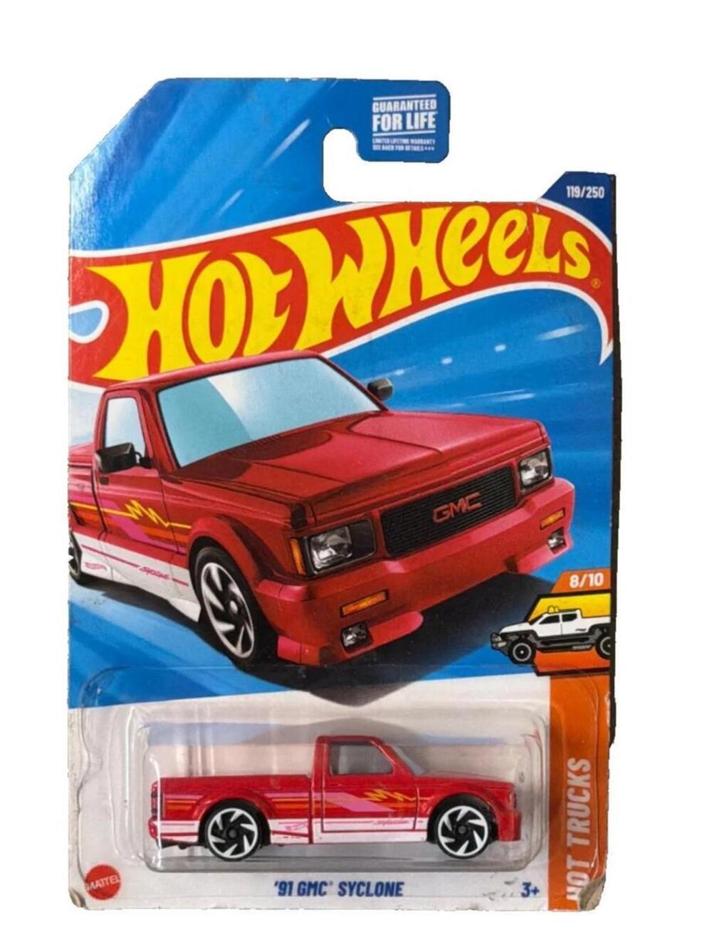Hot Wheels 91 GMC Syclone Red Hot Trucks 8/10 119/250 Diecast Car New